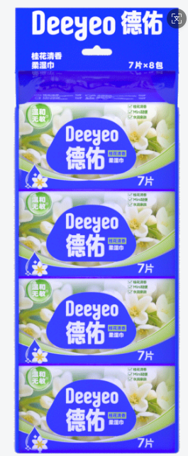 德佑桂花清香柔湿巾7片*8包 德佑桂花清香柔湿巾7片*8包