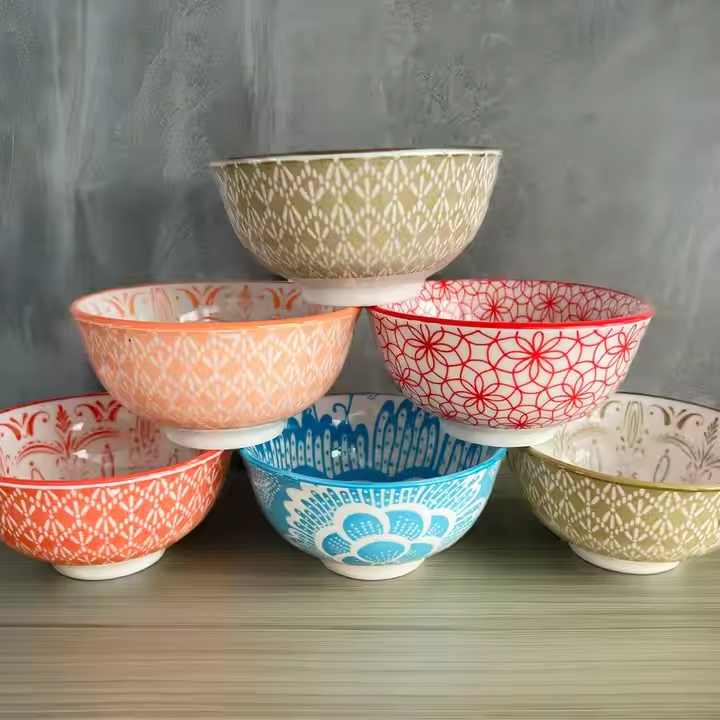 Full Printing Ceramic Bowl Underglaze Design for Noodles