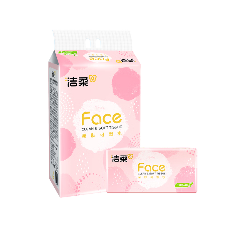 PR273-03A洁柔牌纸面巾(粉FACE软抽)120抽3层(3包装)