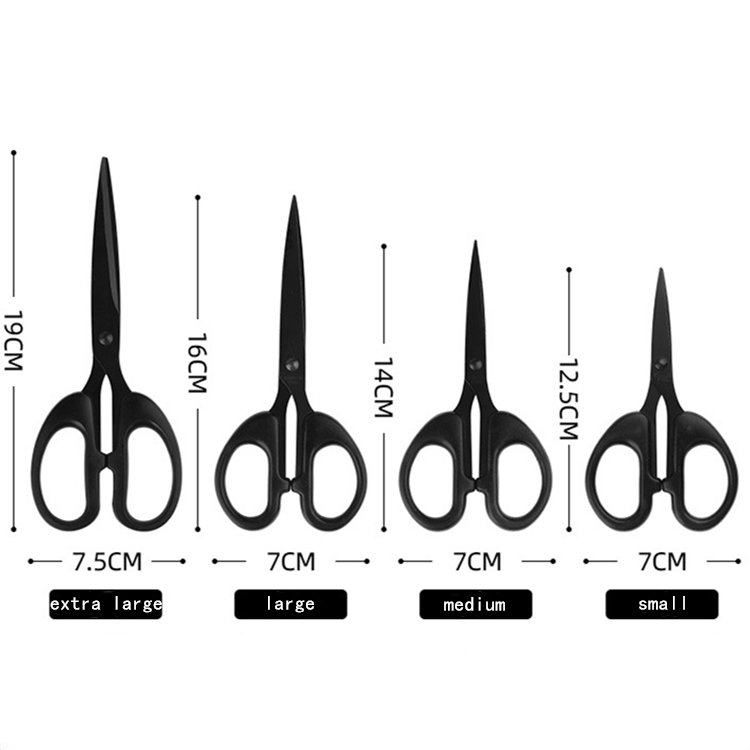 Black Scissors Stainless Steel Sharp Blades Craft Fabric Shears for Dressmaking Sewing