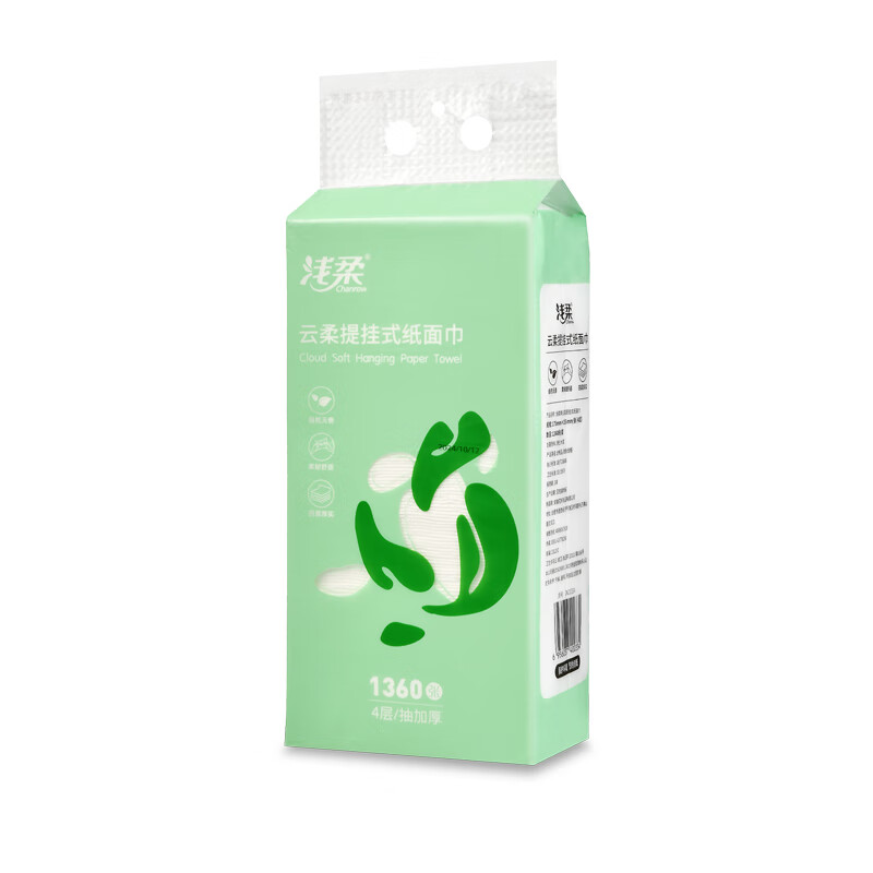 浅柔悬挂式面巾纸340抽（4层）1360张/包DC0334