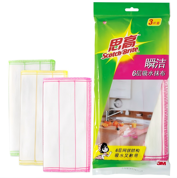 3M思高易洁8层耐用抹布3片装思高易洁抹布3片装