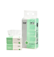 浅柔抽取式面巾纸100抽*5包（3层）300张/包QC0204