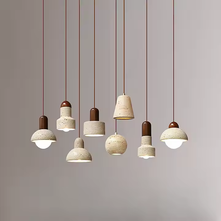 Nordic stone pendant lamp modern natural hanging without light source