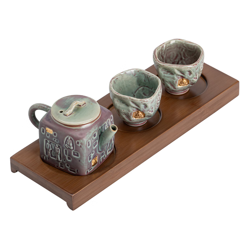 苏氏陶瓷（SUSHI CERAMICS）遇见敦煌觉悟茶具套装一壶两杯配干泡盘