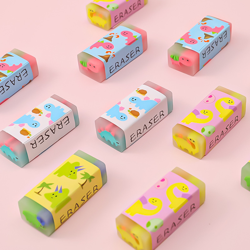 Cartoon Fruit Dinosaur Eraser for Primary School Students Exam Pencil Eraser for Children's Stationery Drawing Sketching Eraser