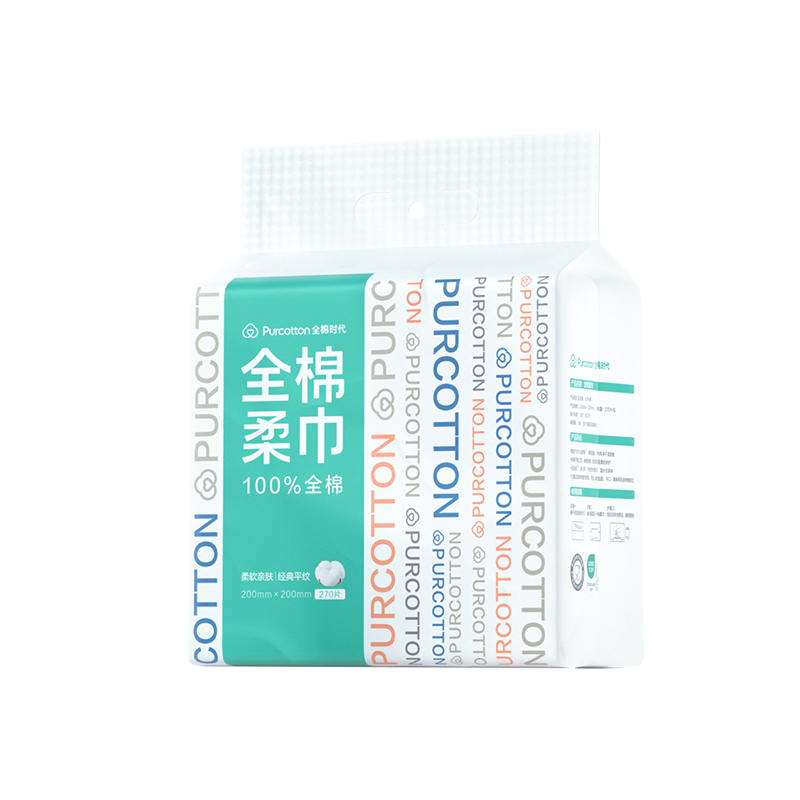 全棉时代 100%棉悬挂式全棉柔巾洗脸巾 20*20CM  270抽*1提