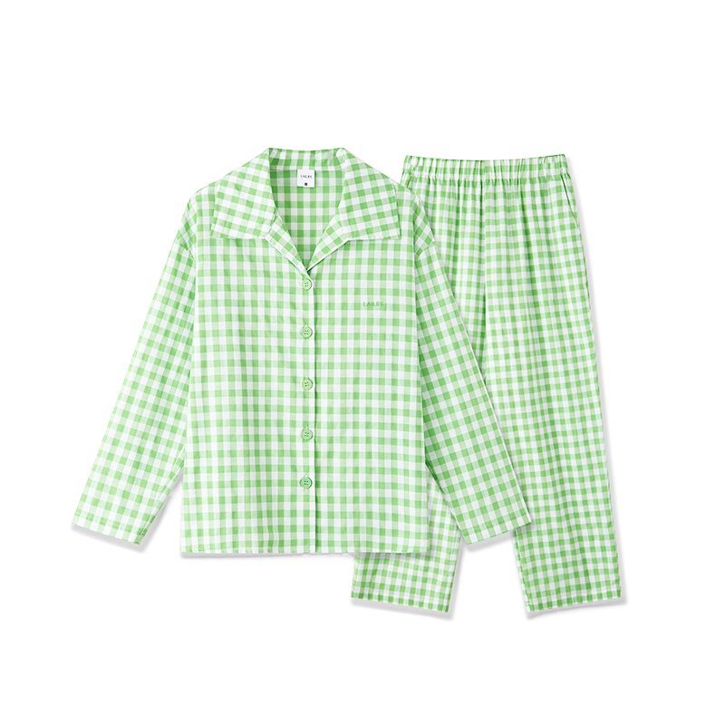 莱生活全棉格子家居服