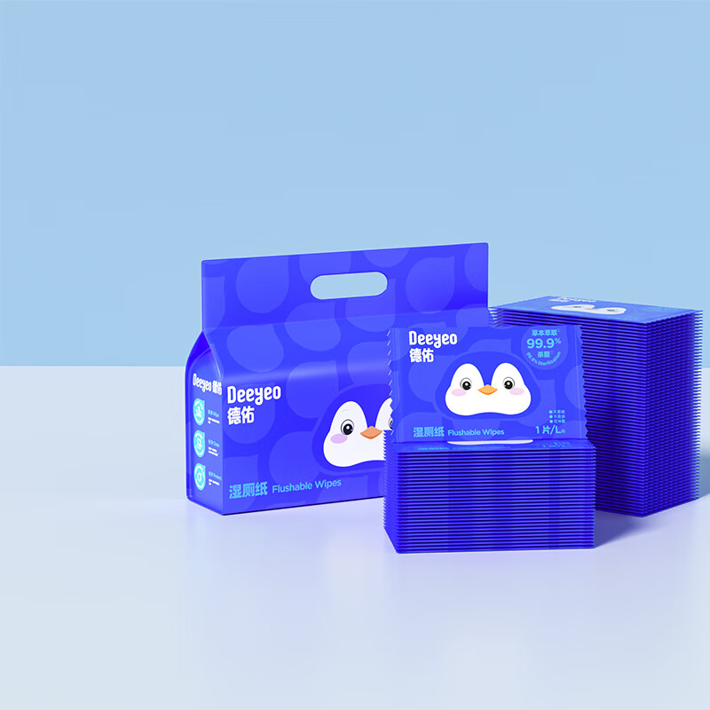 德佑湿厕纸独立包装1*100片单片装湿纸巾