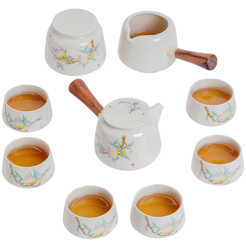 苏氏陶瓷（SUSHI CERAMICS）手柄泡茶壶功夫茶具套装草木灰茶叶罐-茶具带礼盒