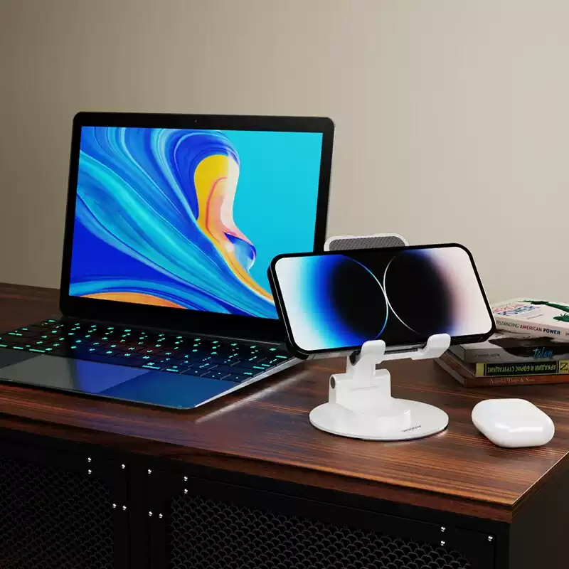 沃品折叠支架可360旋转稳固适用于手机平板自由升降金属底座VB25