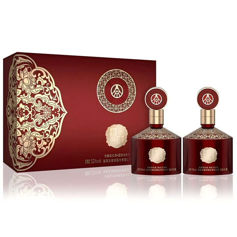五粮液 金碧辉煌东方红 52度 500ml*2瓶