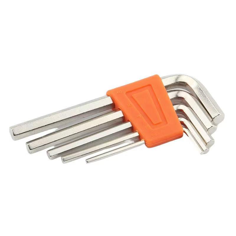 Set of hexagonal wrench set 23456 plastic clip  heat-treated nickel plating