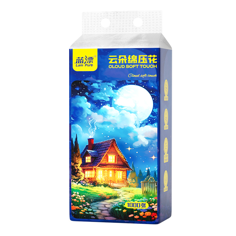 蓝漂白色气垫挂式抽纸250抽*1提装（星空夜景）