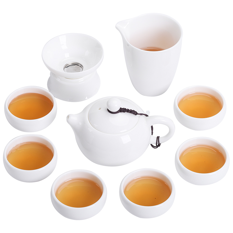 苏氏陶瓷（SUSHI CERAMICS）羊脂玉白瓷功夫茶具套装德化陶瓷中国白功夫茶杯泡茶壶款礼盒装