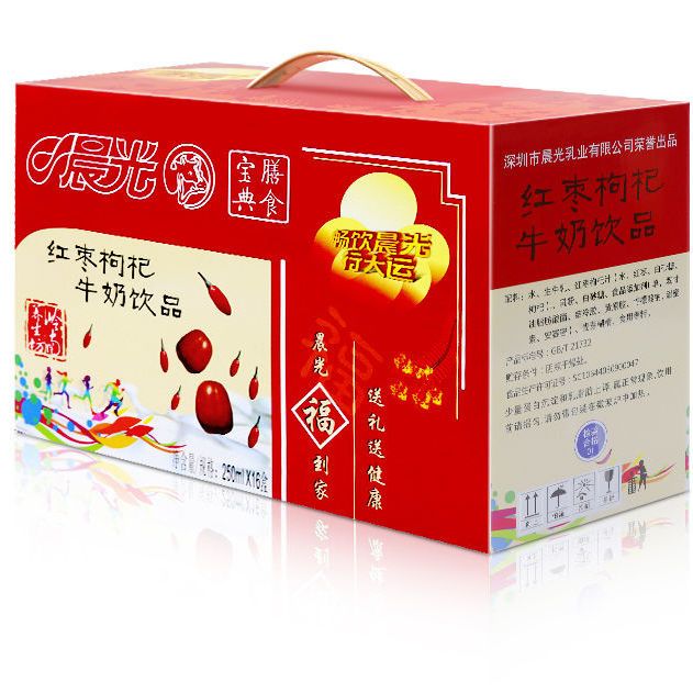 晨光红枣枸杞牛奶饮品250ml*16标准砖包装