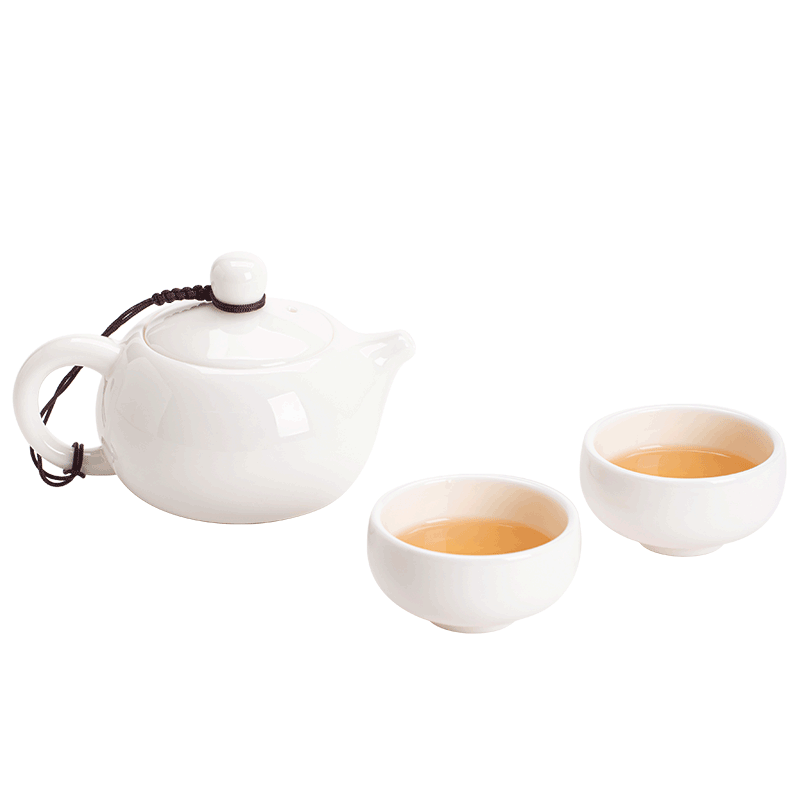苏氏陶瓷（SUSHI CERAMICS）茶具套装德化白瓷一壶两杯功夫茶杯礼盒装
