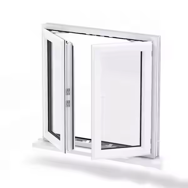 China Leading Manufacture Replacement Windows Double Swing PVC Profile Casement Window Upvc Window and Door