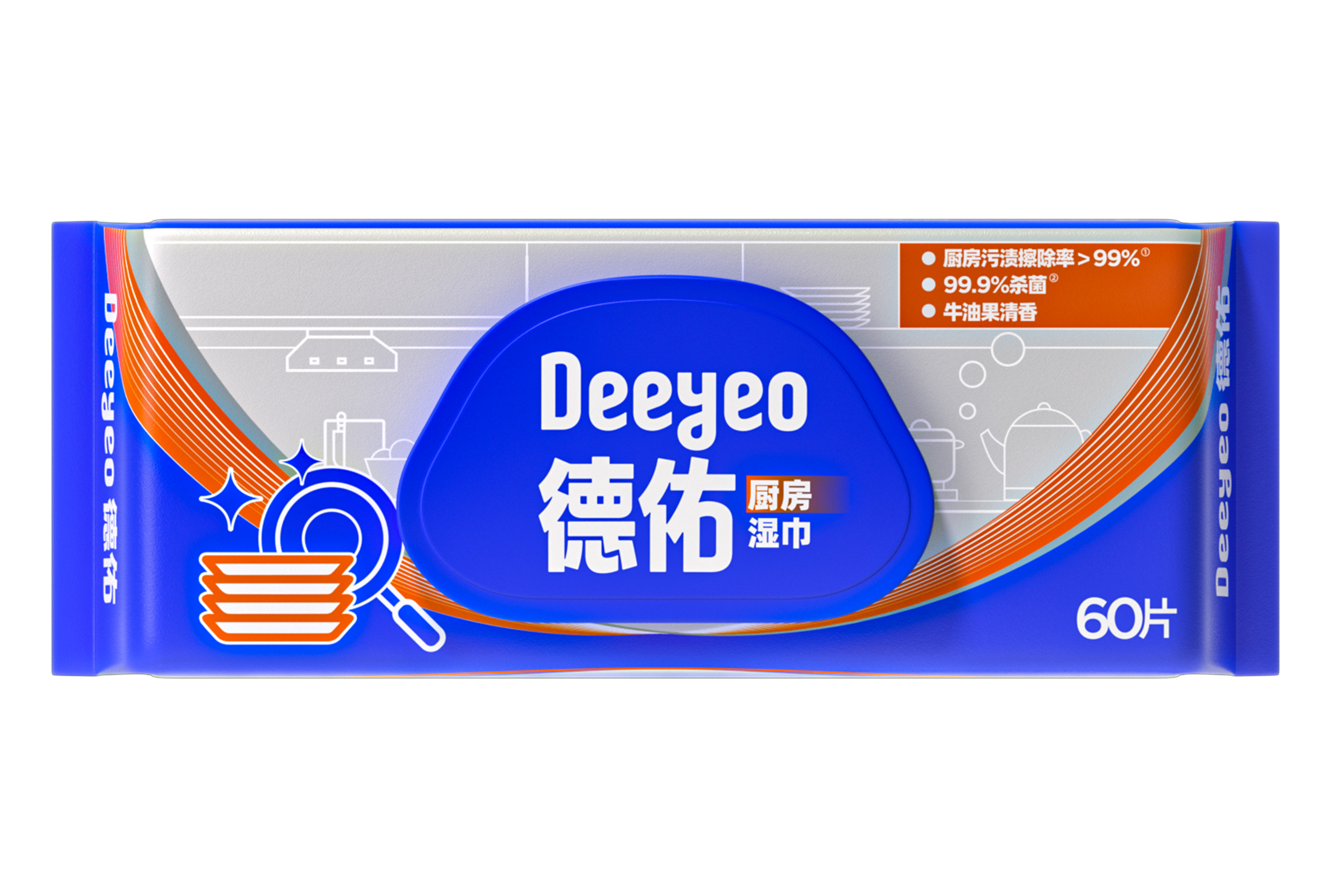 德佑厨房湿巾60片