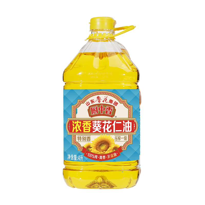 鲁花厨中香浓香葵花仁油4L