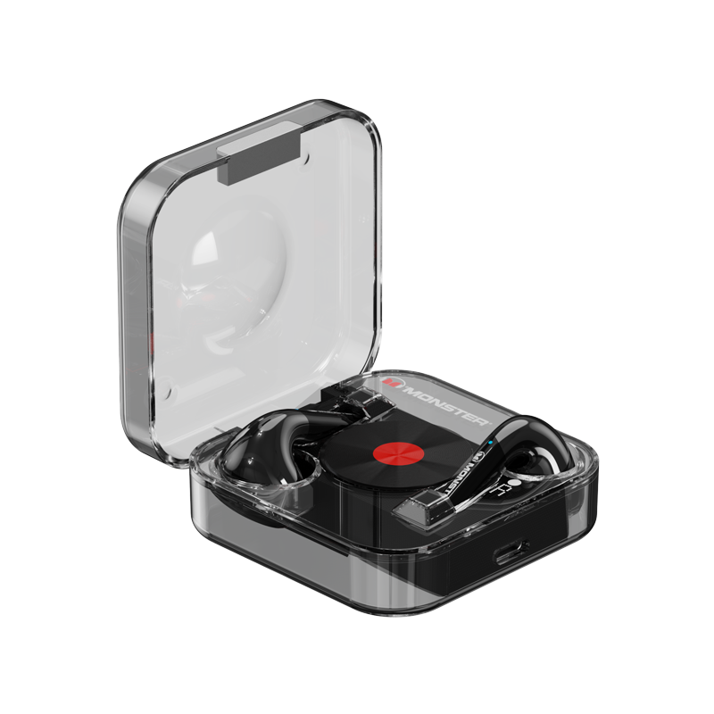 魔声（Monster）XKT01透明蓝牙耳机ENC降噪真无线运动跑步游戏蓝牙耳机