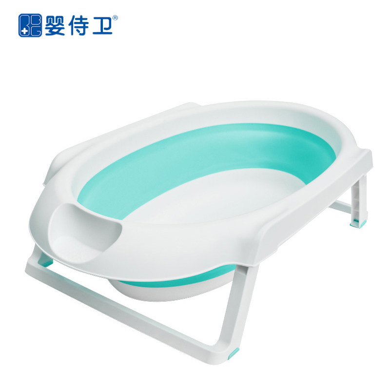 婴侍卫蛋壳婴儿浴盆洗澡盆家用可折叠儿童宝宝沐浴桶