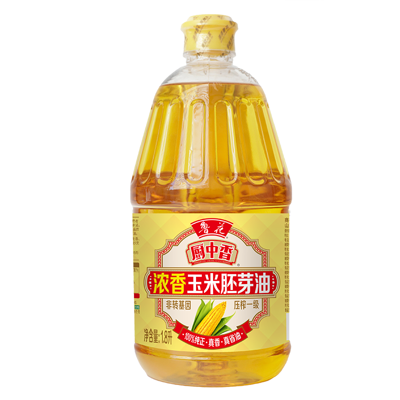 鲁花厨中香浓香玉米胚芽油1.8L