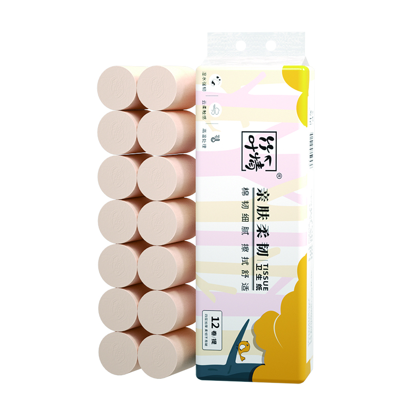 竹叶情本色扁卷卷纸【12卷】ZYQ-51015
