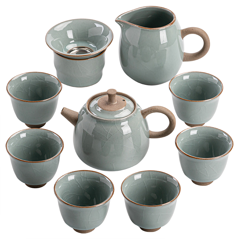 苏氏陶瓷（SUSHI CERAMICS） 哥窑功夫茶具套装陶瓷泡茶壶茶杯礼盒装