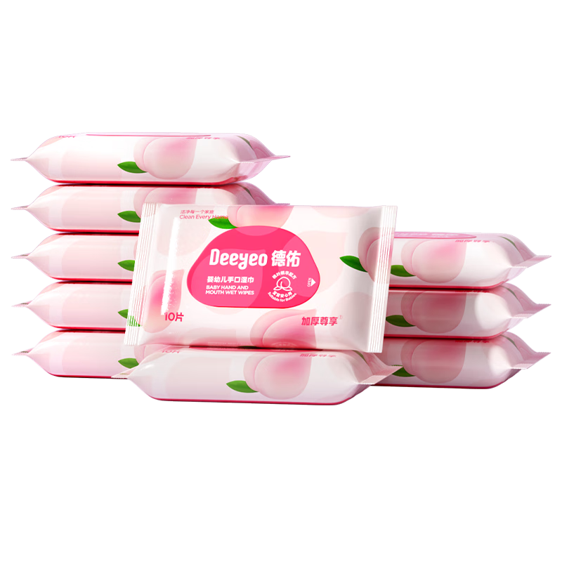 德佑  桃叶款小包湿巾10片