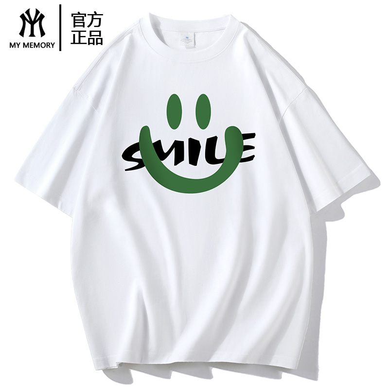 夏季新款韩版个性字母落肩短袖t恤女宽松打底衫休闲上衣时尚别致MY-T2311笑脸