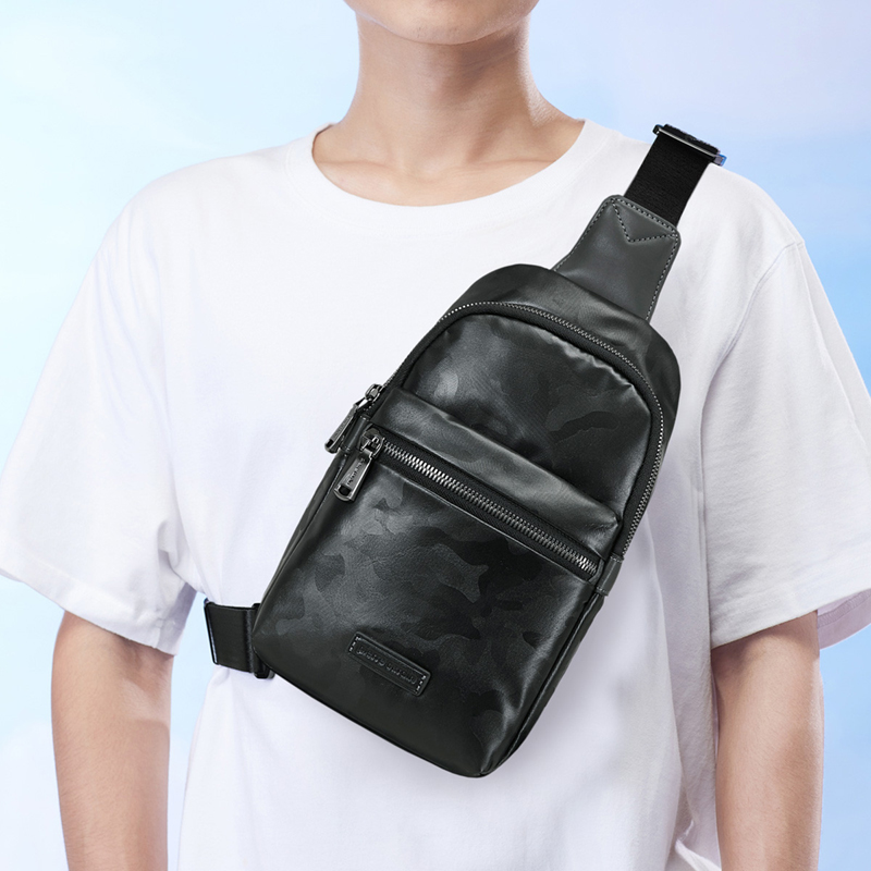 皮尔卡丹（pierre cardin）【防水迷彩】新款时尚休闲耐磨大容量手机包男士胸包腰包包男