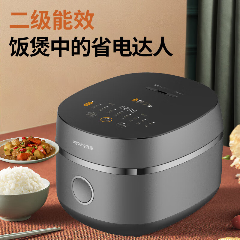 九阳（Joyoung） 电饭煲低糖饭煲家用IH加热电饭锅钢化玻璃面板预约多功能菜单2-5人 F-40TD01 4升 星空灰 铁釜内