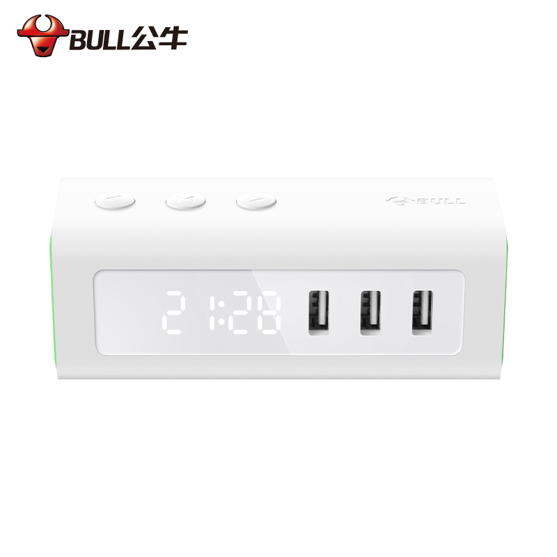 公牛插座usb插座床头充电插排插线板接线板多功能家用转换器闹钟