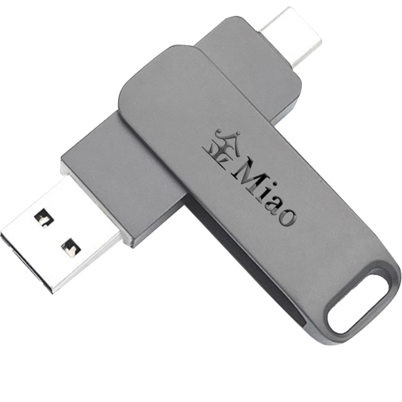 电脑手机两用优盘1TB超高速固态u盘512GB旋转金属USB3.2电脑两用type-Cu盘