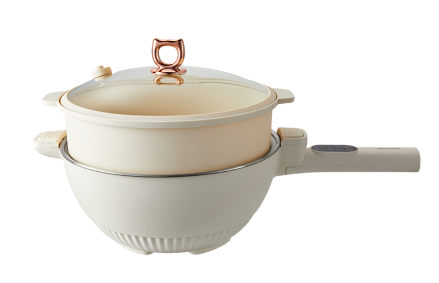 Modong/摩动不沾涂层微压电炒锅6升、PP蒸笼