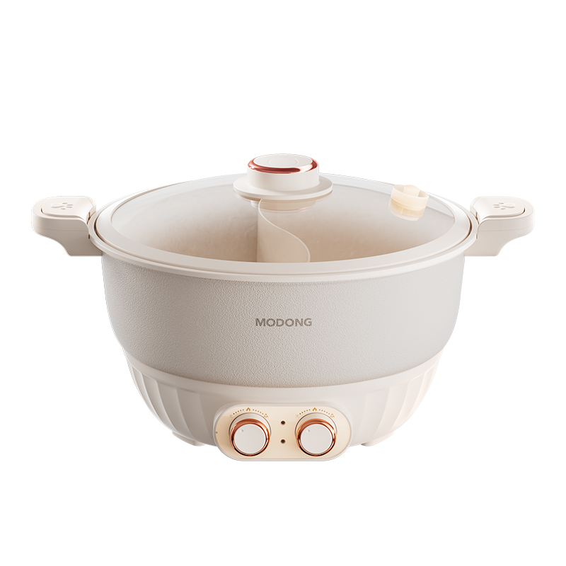 Modong/摩动双旋钮鸳鸯锅6升，铝压铸+独立控制