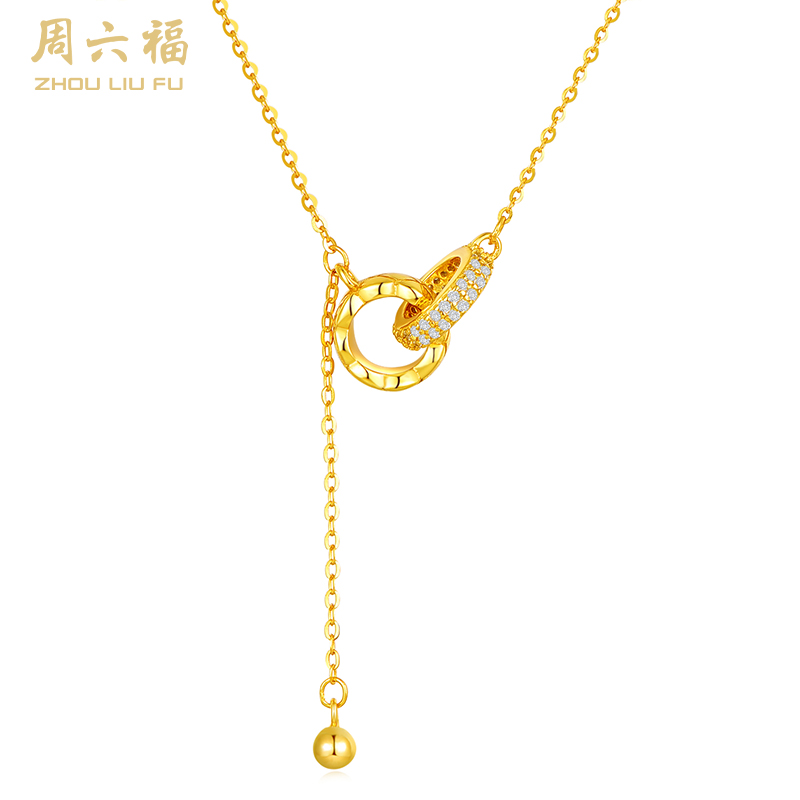 周六福S925银相思扣项链