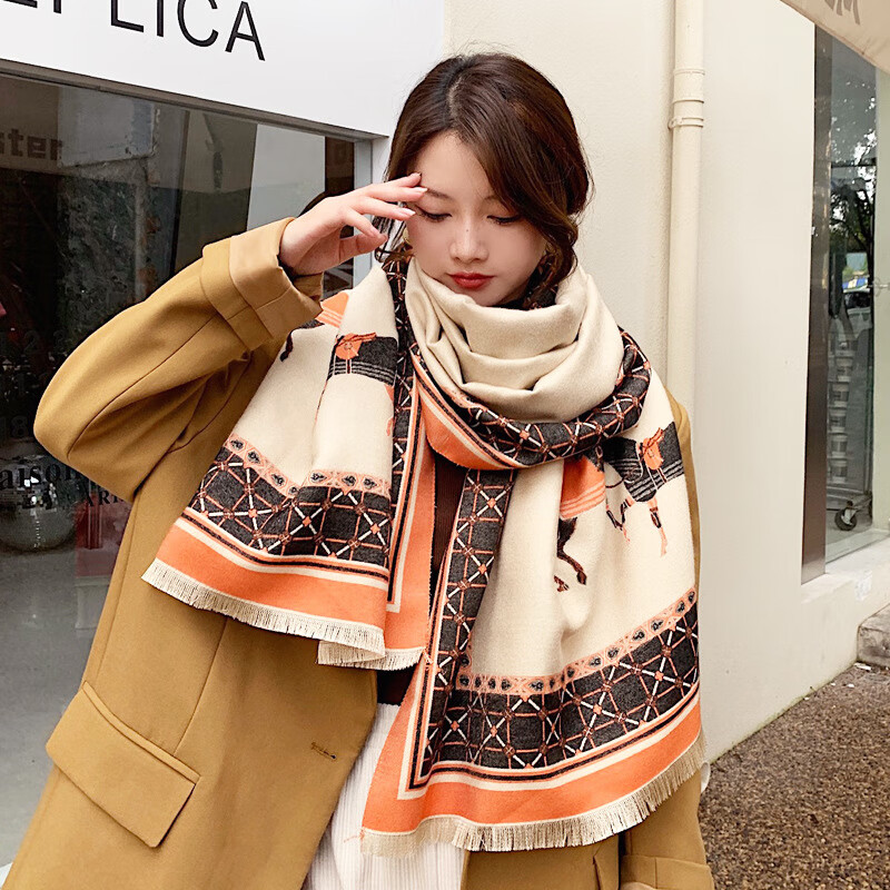 T.J.HARREN蒂捷海伦秋冬围巾D款（加厚）TJ8827礼盒版