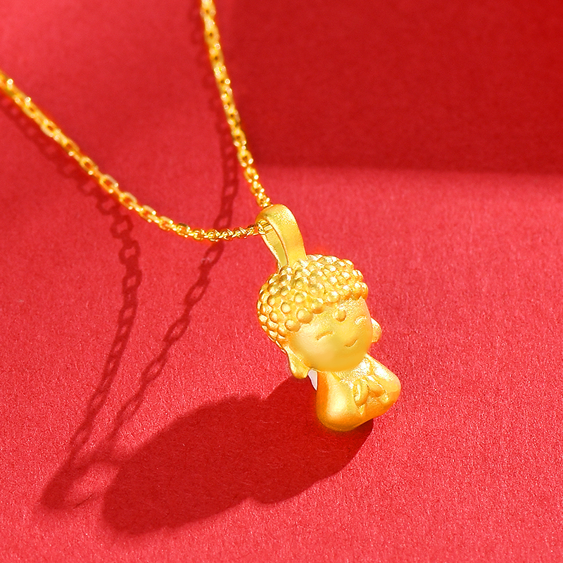 中国珠宝足金小佛吊坠 （配925银链） BMZJ203018