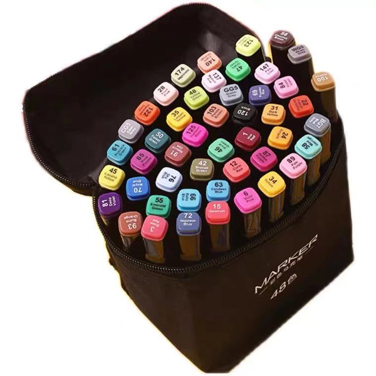 儿童画画马克笔48色持久不褪色