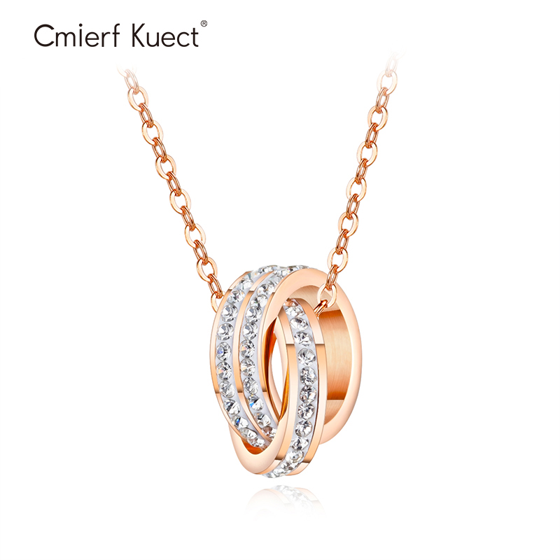 Cmierf Kuect （中国CK）环环相扣简约双环锁骨链