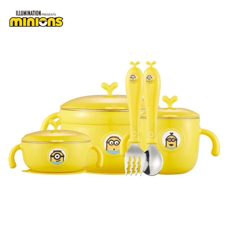 神偷奶爸小黄人儿童不锈钢餐具五件套 MN-JGCT-5