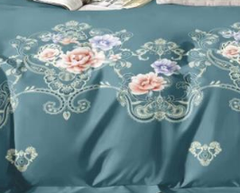 羊绒大斜文印花布料sx-1066绿