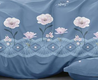 羊绒大斜文印花布料w1118兰