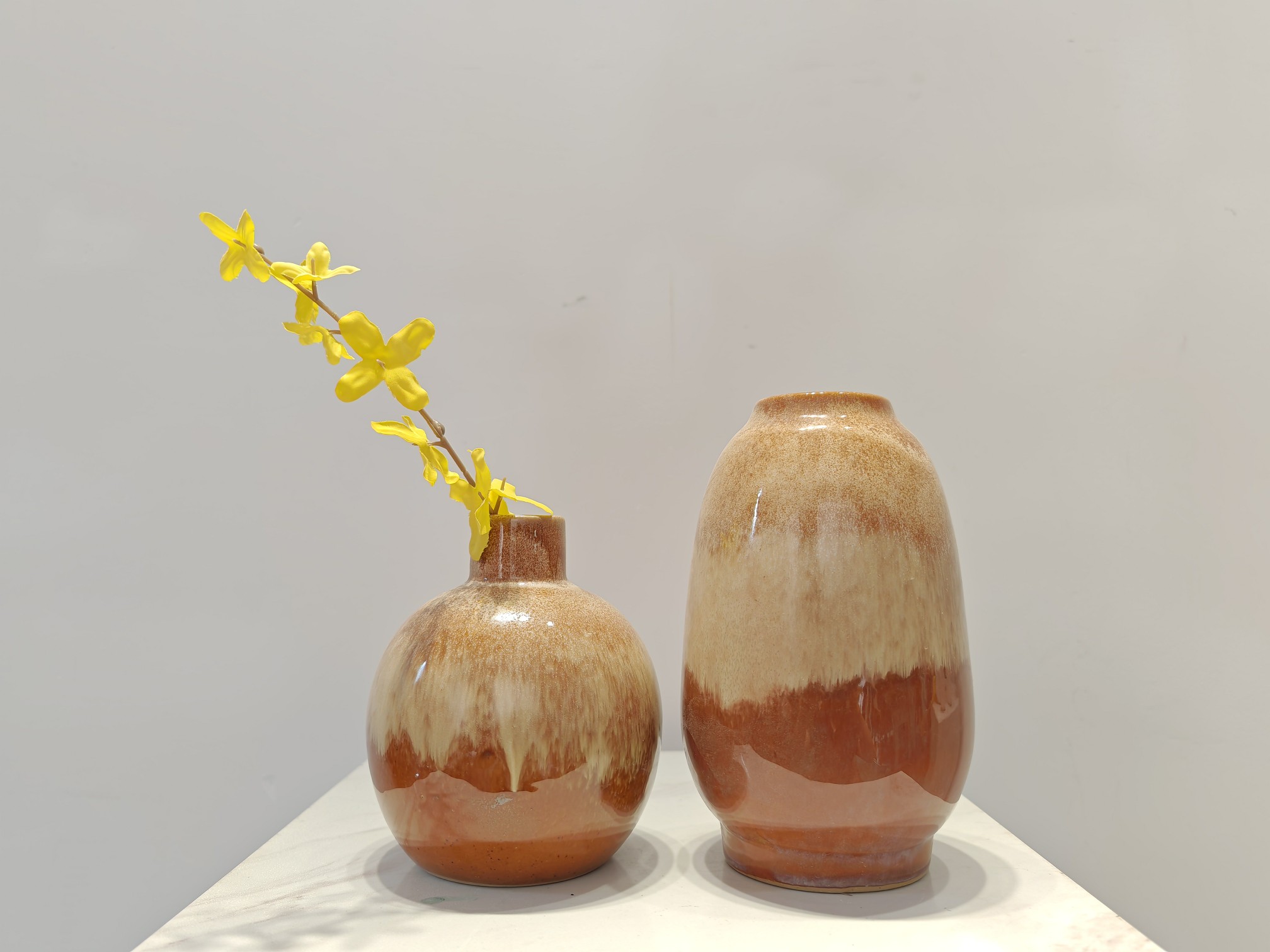 Creative Co-op 美国王氏 旗下可立特家居饰品 复古风陶瓷裂纹工艺花瓶摆件