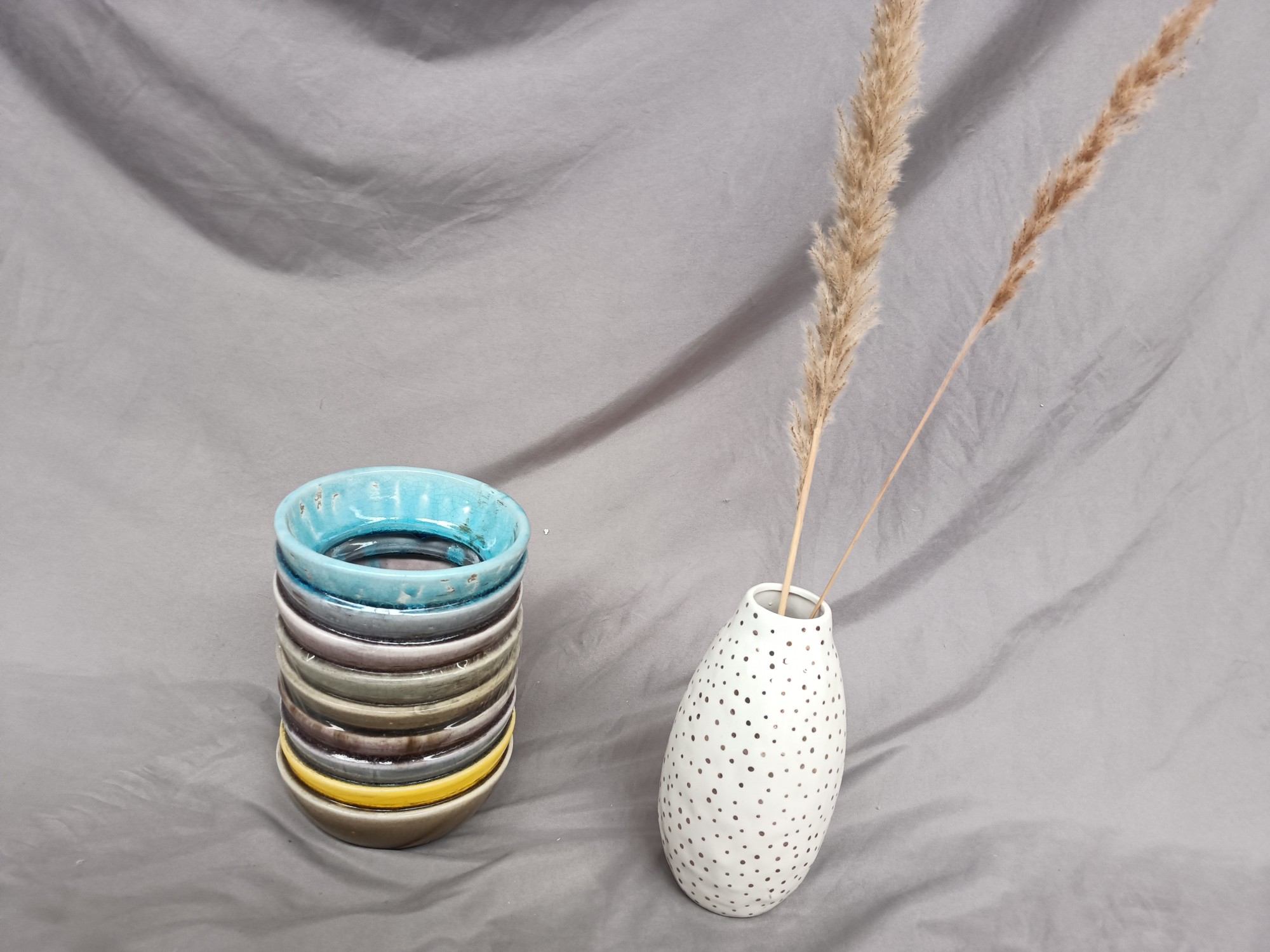 MARSDEN饰品/ 美式百褶碗造型多彩花瓶