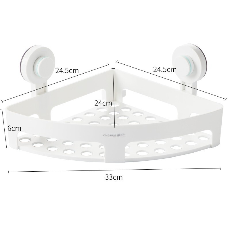 茶花(HT)255010 卡乐免打孔吸壁三角置物架