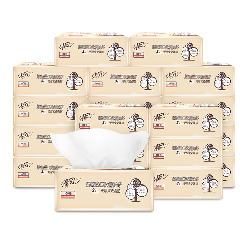 清风萌宠系列亲肤抽纸6联包（黑色）*4提 24包一箱