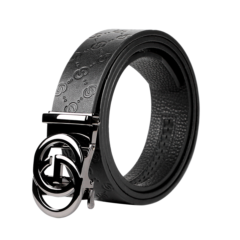 SHERIDAN喜来登男士自动扣双面压花头层牛皮皮带NL220658S